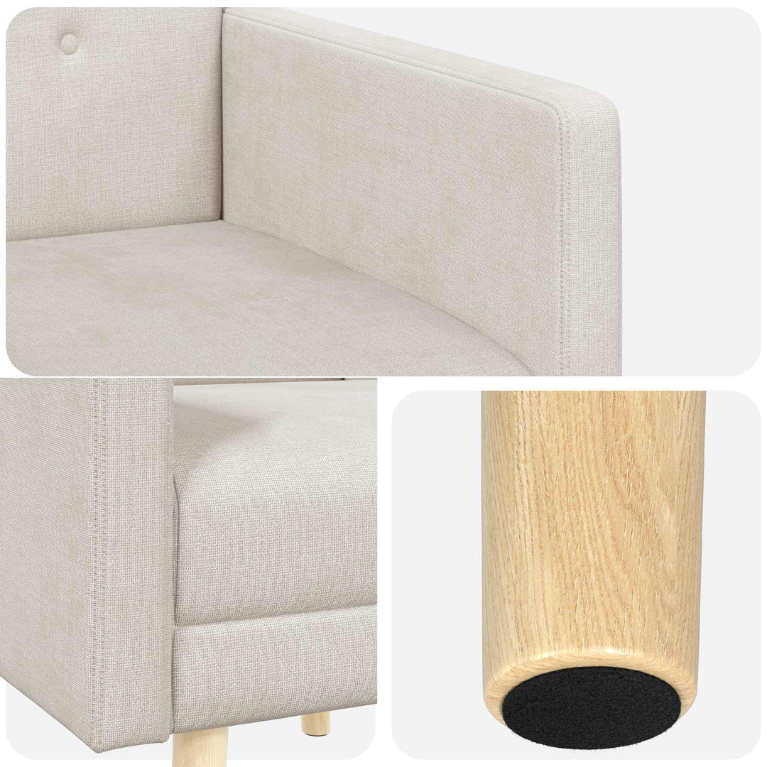 Accentstol Cremefarvet Chenille Stof