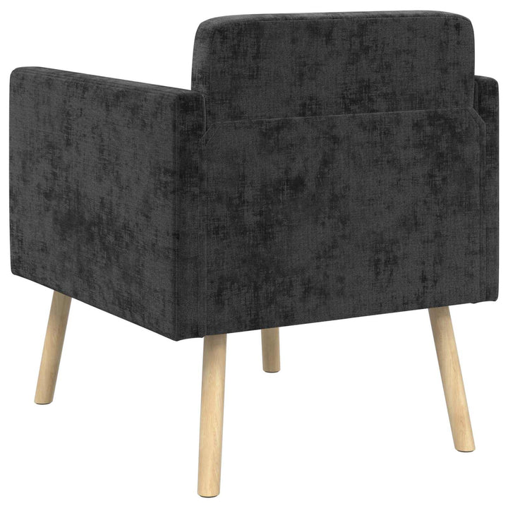 Accentstol Sort Chenille Stof