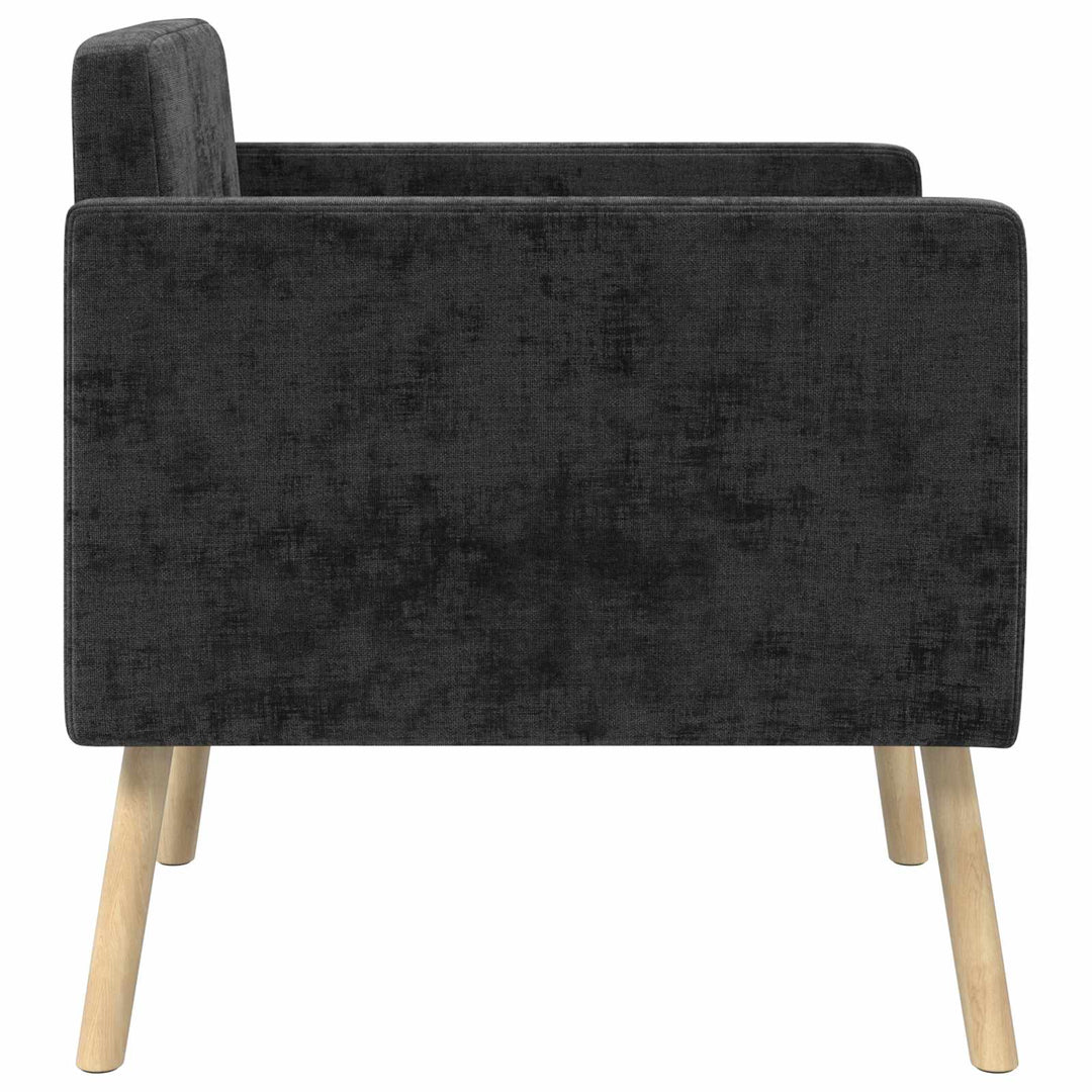 Accentstol Sort Chenille Stof
