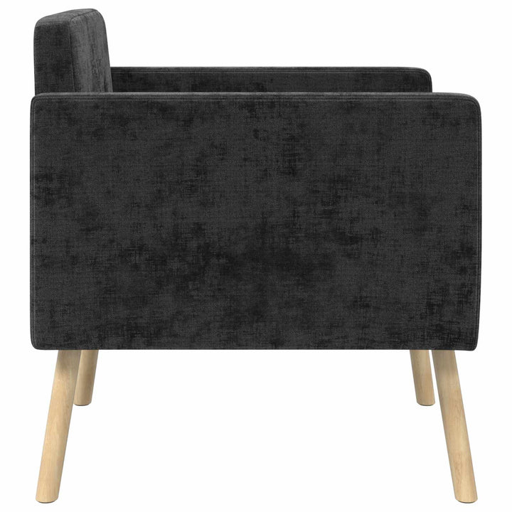 Accentstol Sort Chenille Stof