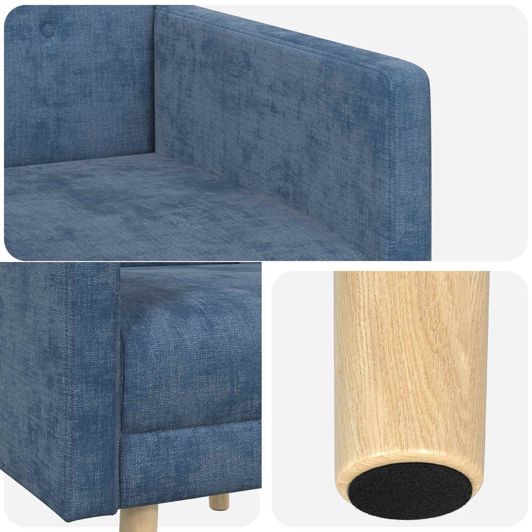 Accentstol Blå Chenille Stof