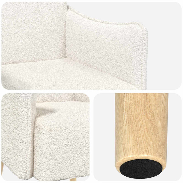 Accentstol Cremefarvet Bouclé