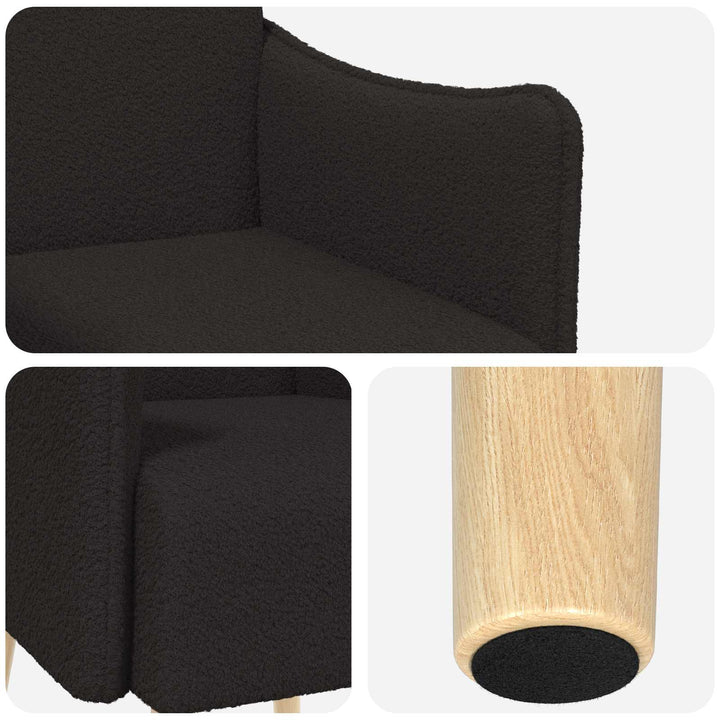 Accentstol Sort Bouclé