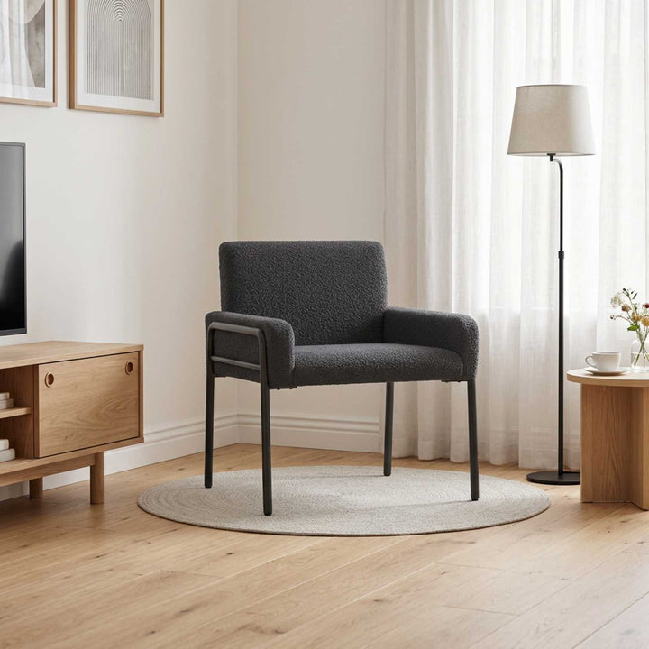 Accentstol Mørkegrå Bouclé