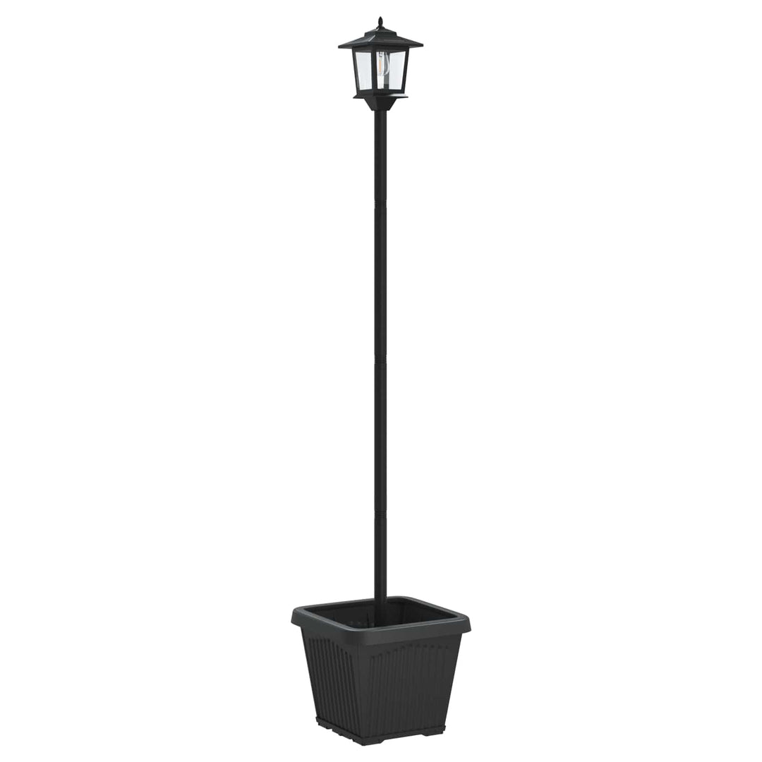 Solarlampe med plantekasse with LED Bulb Sort 32 x 32 x 158 cm