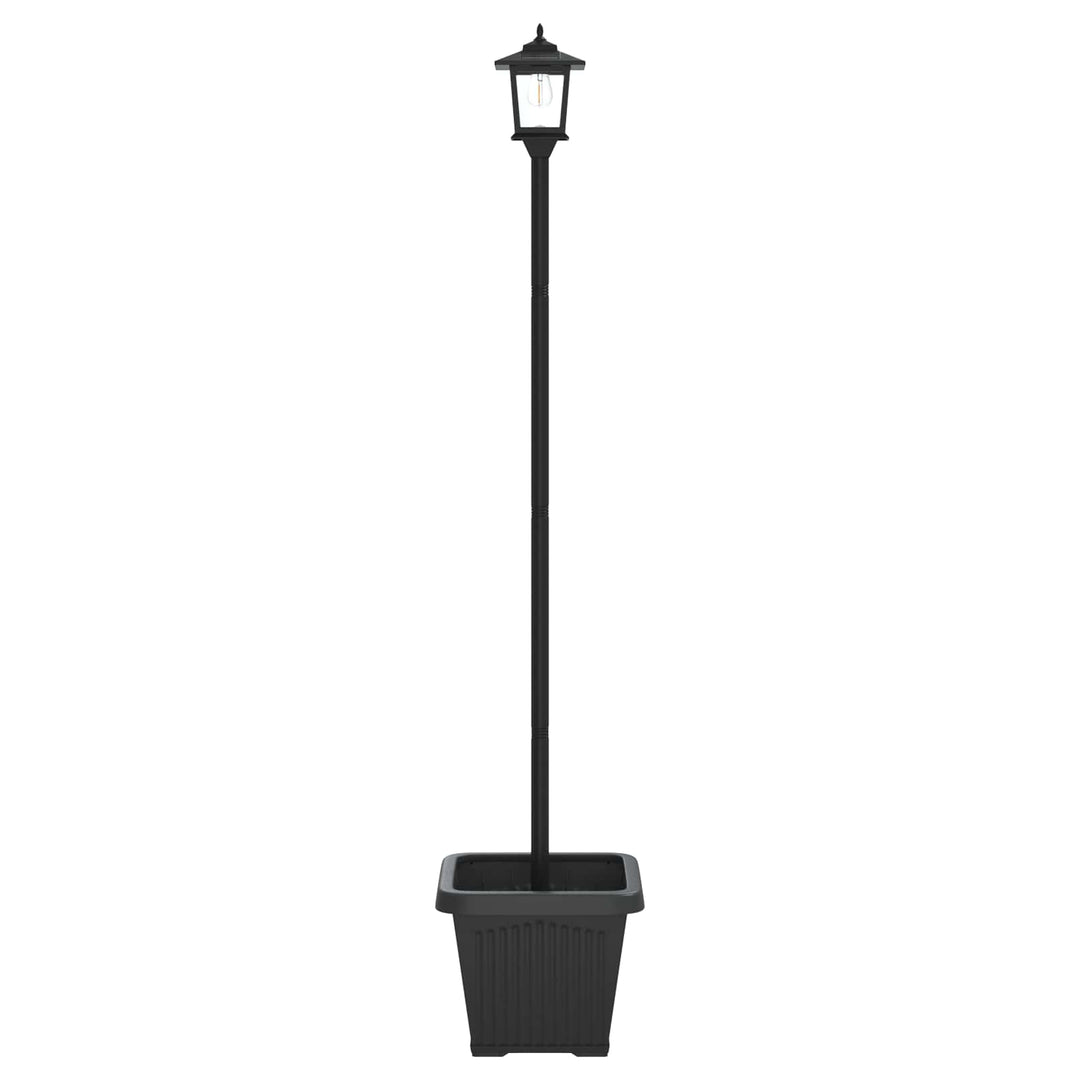 Solarlampe med plantekasse with LED Bulb Sort 32 x 32 x 158 cm