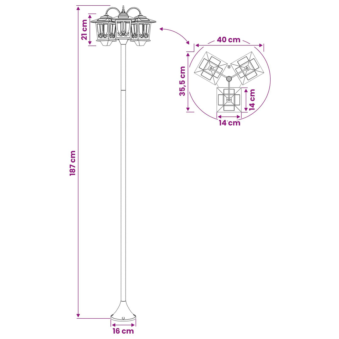Udesolarlampe with LED Bulb Sort