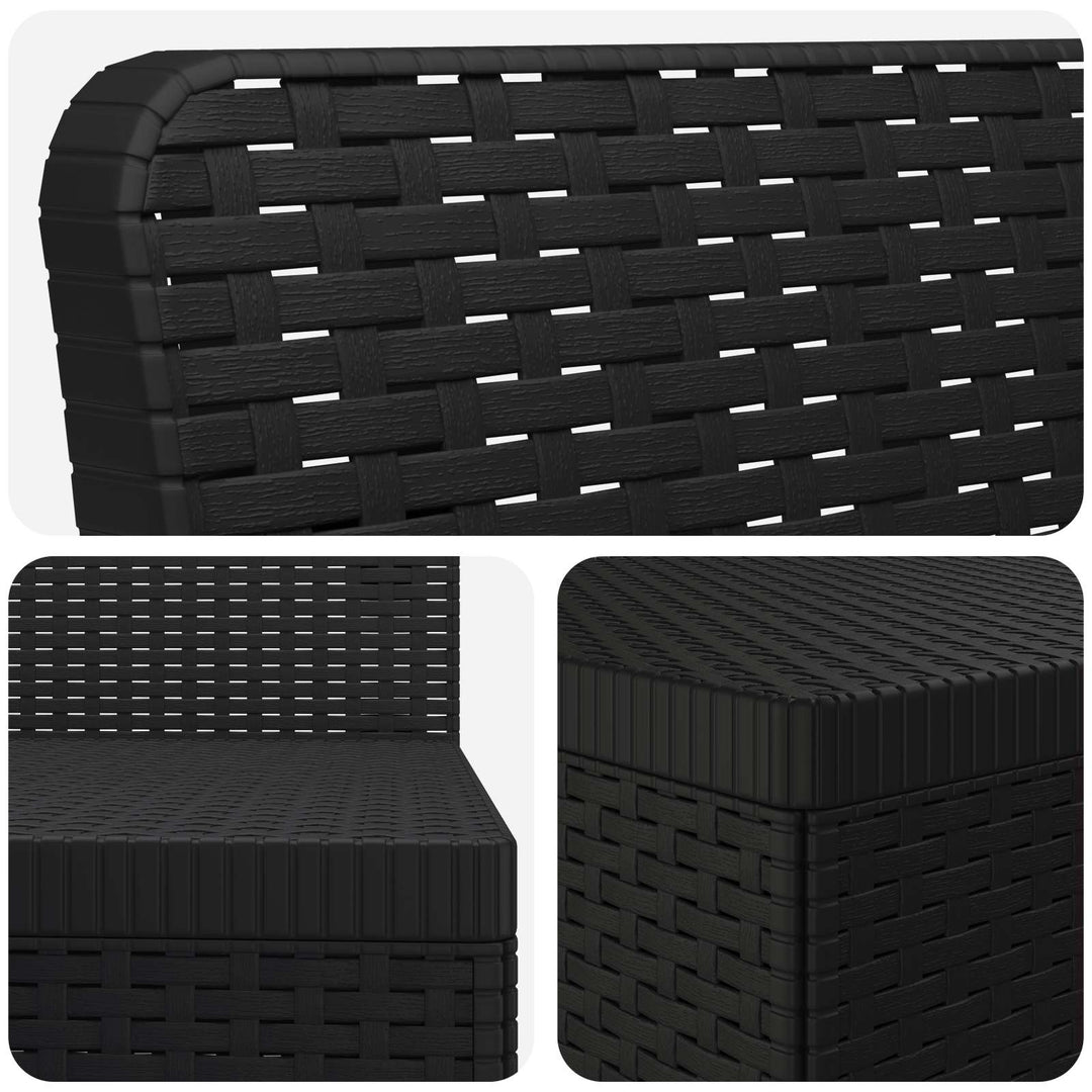 3-personers Havemøbel Sofa Rattan Look PP Antracit