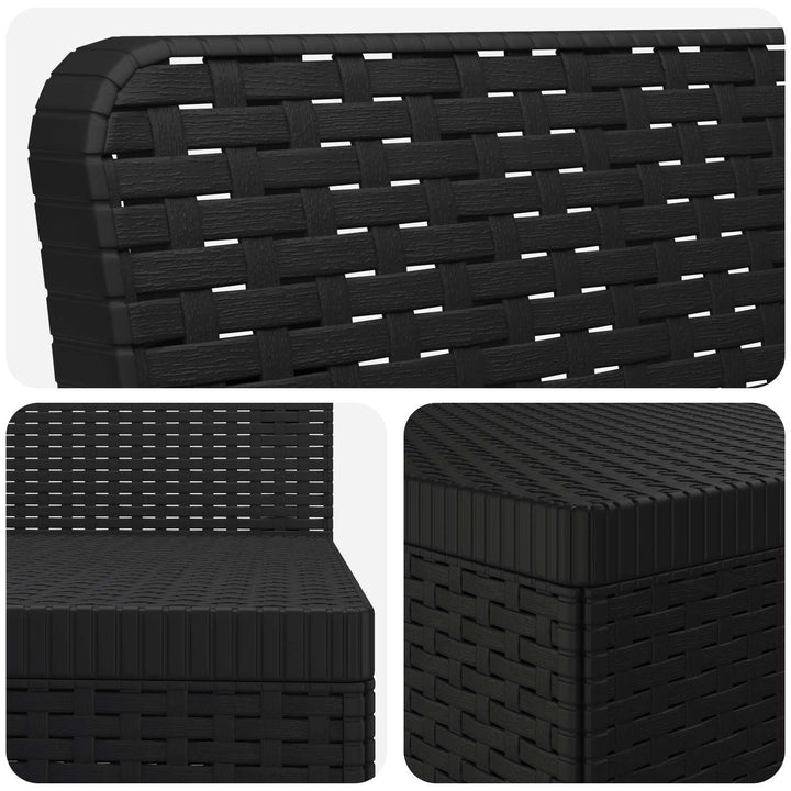 3-personers Havemøbel Sofa Rattan Look PP Antracit