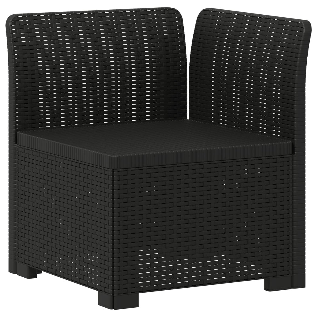 3-personers Havemøbel Sofa Rattan Look PP Antracit