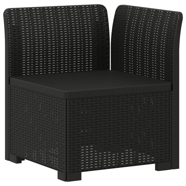 3-personers Havemøbel Sofa Rattan Look PP Antracit