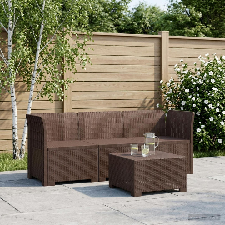 3-personers Have Sofa Rattan Look PP Brun