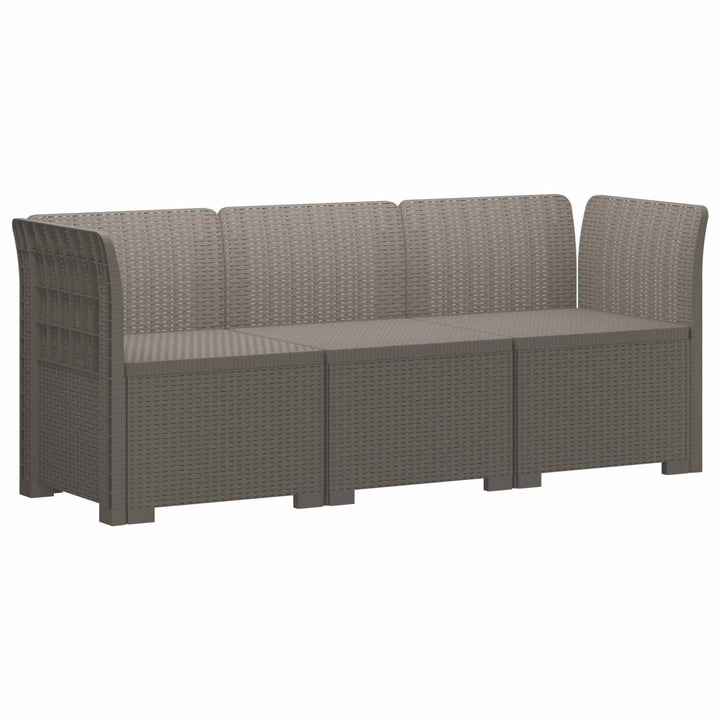 3-personers Have Sofa Rattan Look PP Lysegrå