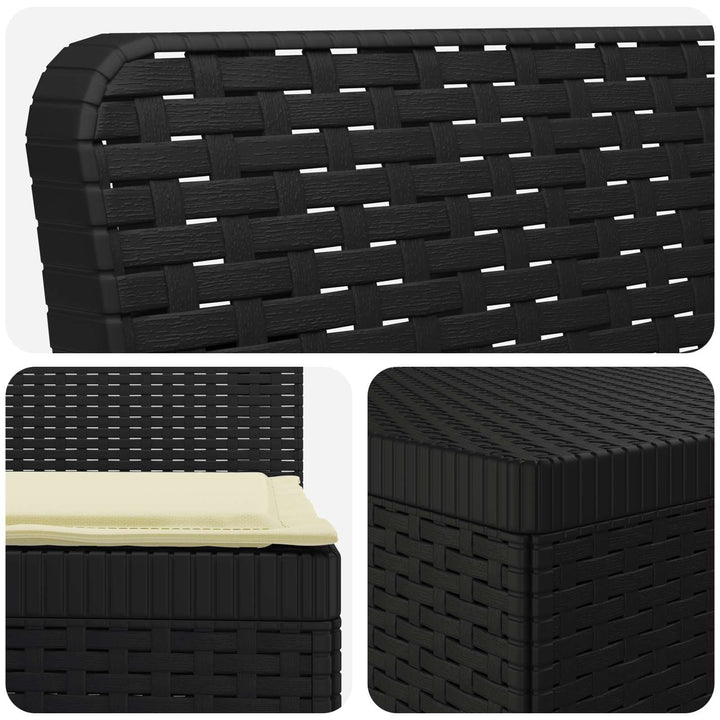 3-personers havensofa med puder i rattanlook PP Antracit