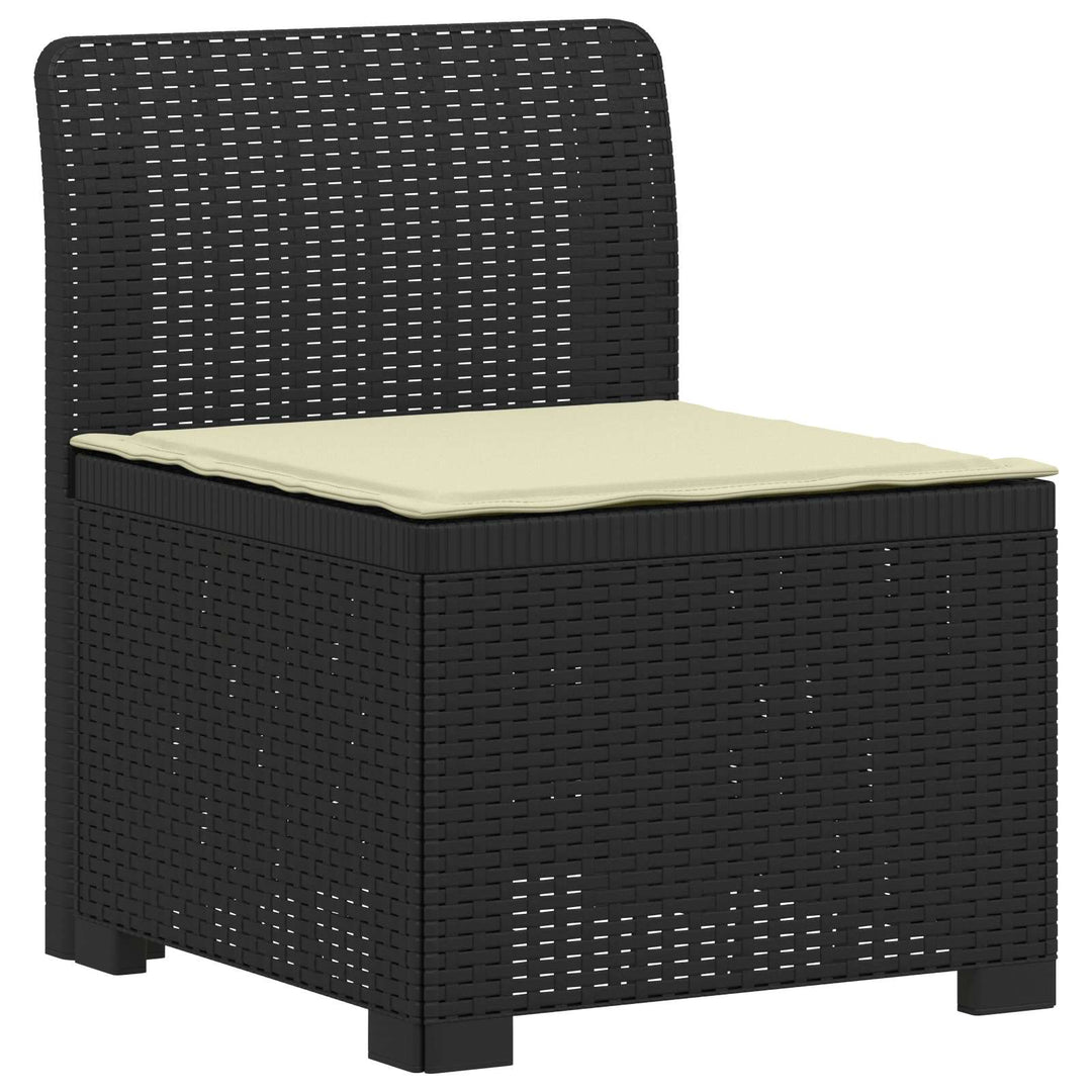 3-personers havensofa med puder i rattanlook PP Antracit