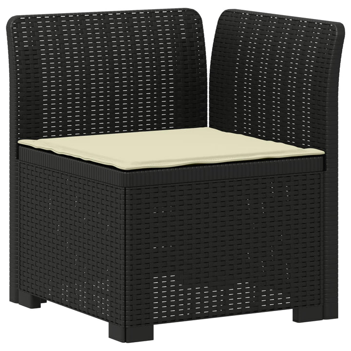3-personers havensofa med puder i rattanlook PP Antracit