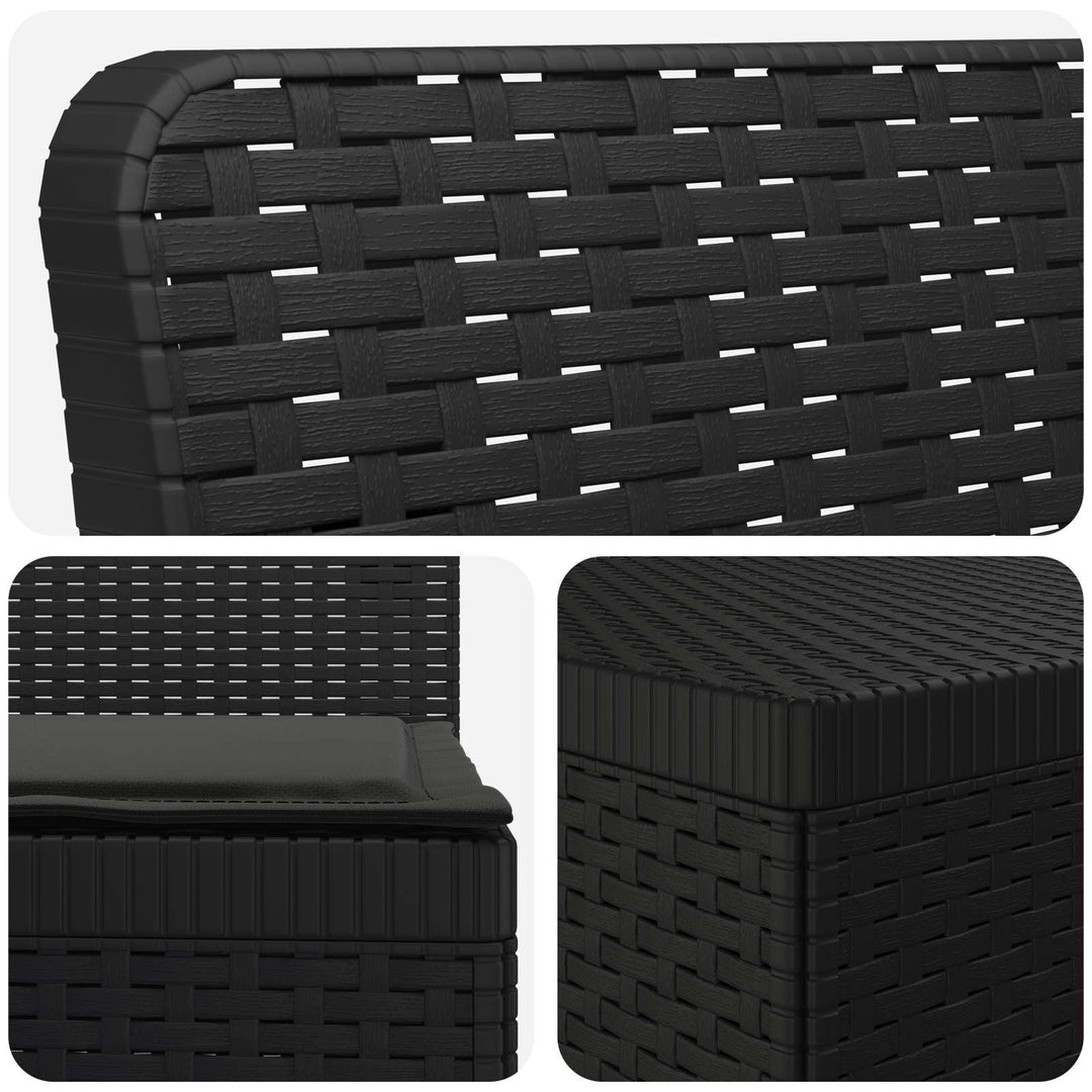3-personers havensofa med puder i rattanlook PP Antracit