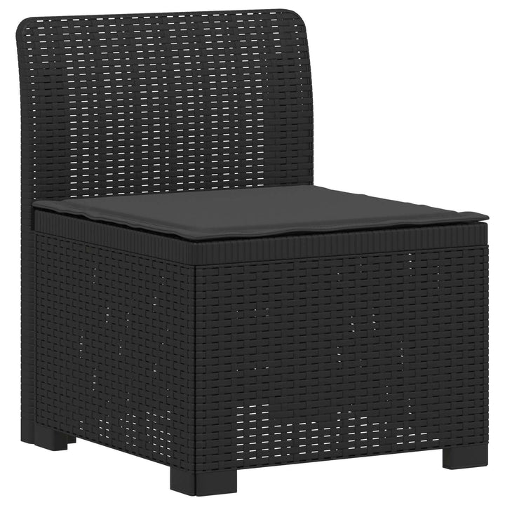 3-personers havensofa med puder i rattanlook PP Antracit
