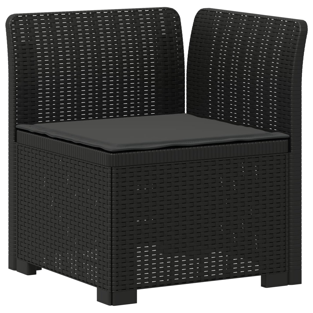 3-personers havensofa med puder i rattanlook PP Antracit