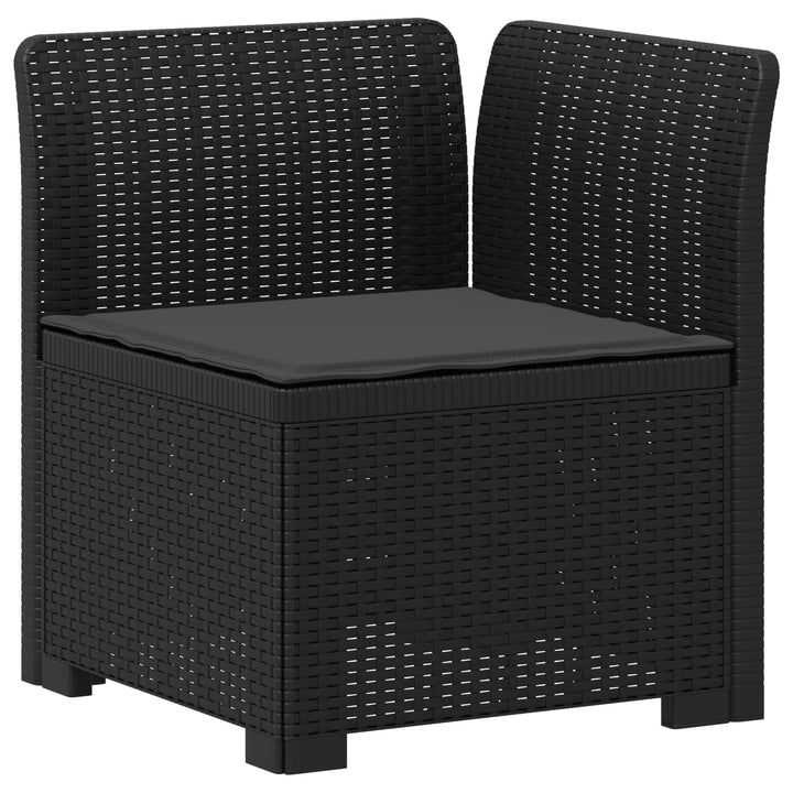 3-personers havensofa med puder i rattanlook PP Antracit