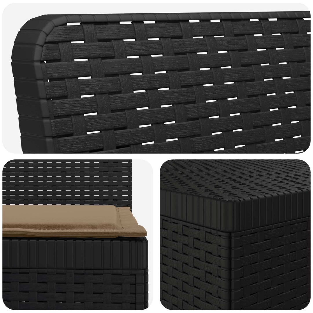 3-personers havensofa med puder i rattanlook PP Antracit