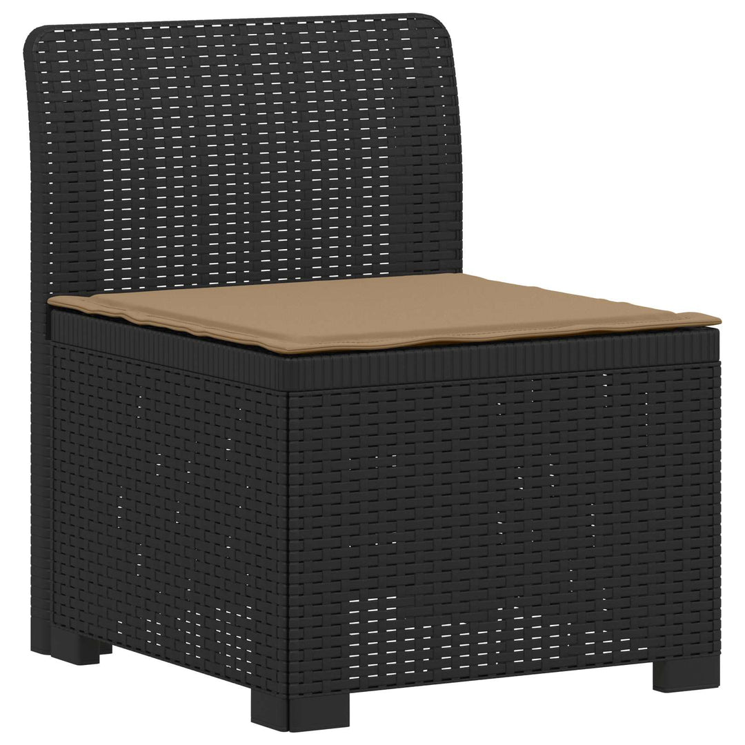 3-personers havensofa med puder i rattanlook PP Antracit