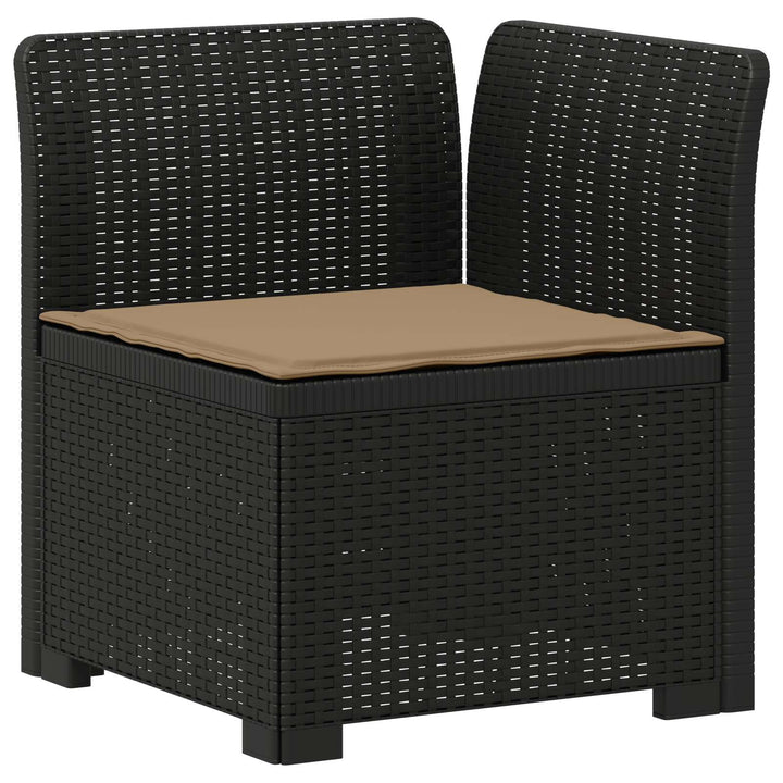 3-personers havensofa med puder i rattanlook PP Antracit
