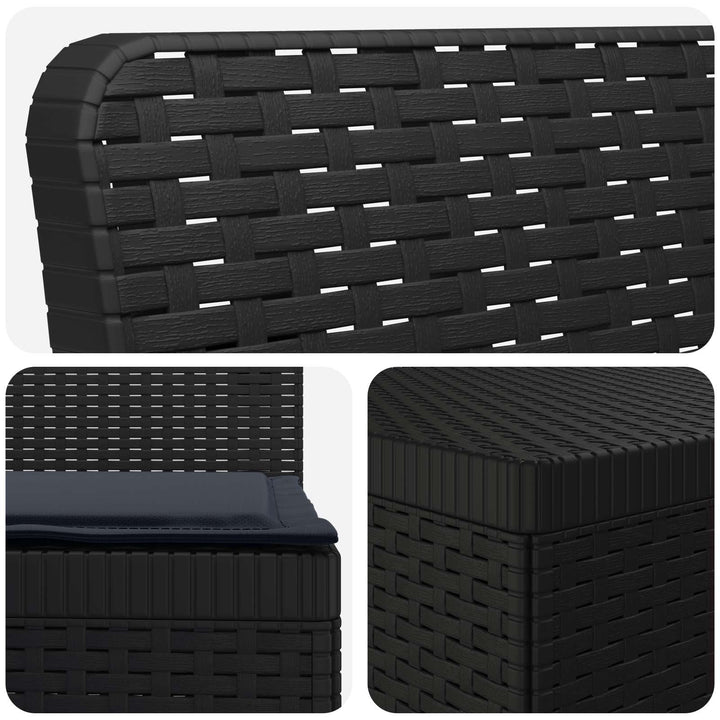 3-personers havensofa med puder i rattanlook PP Antracit