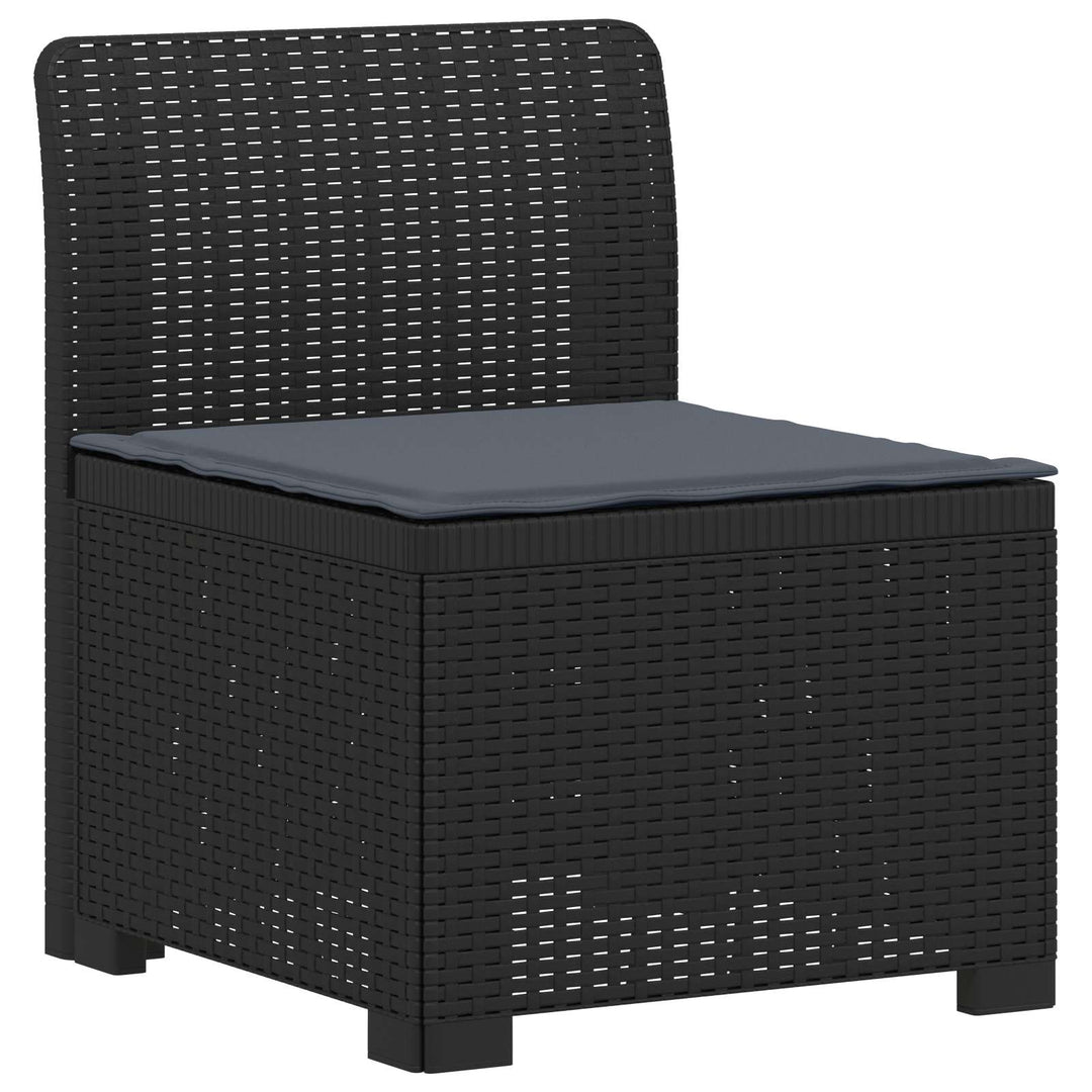 3-personers havensofa med puder i rattanlook PP Antracit