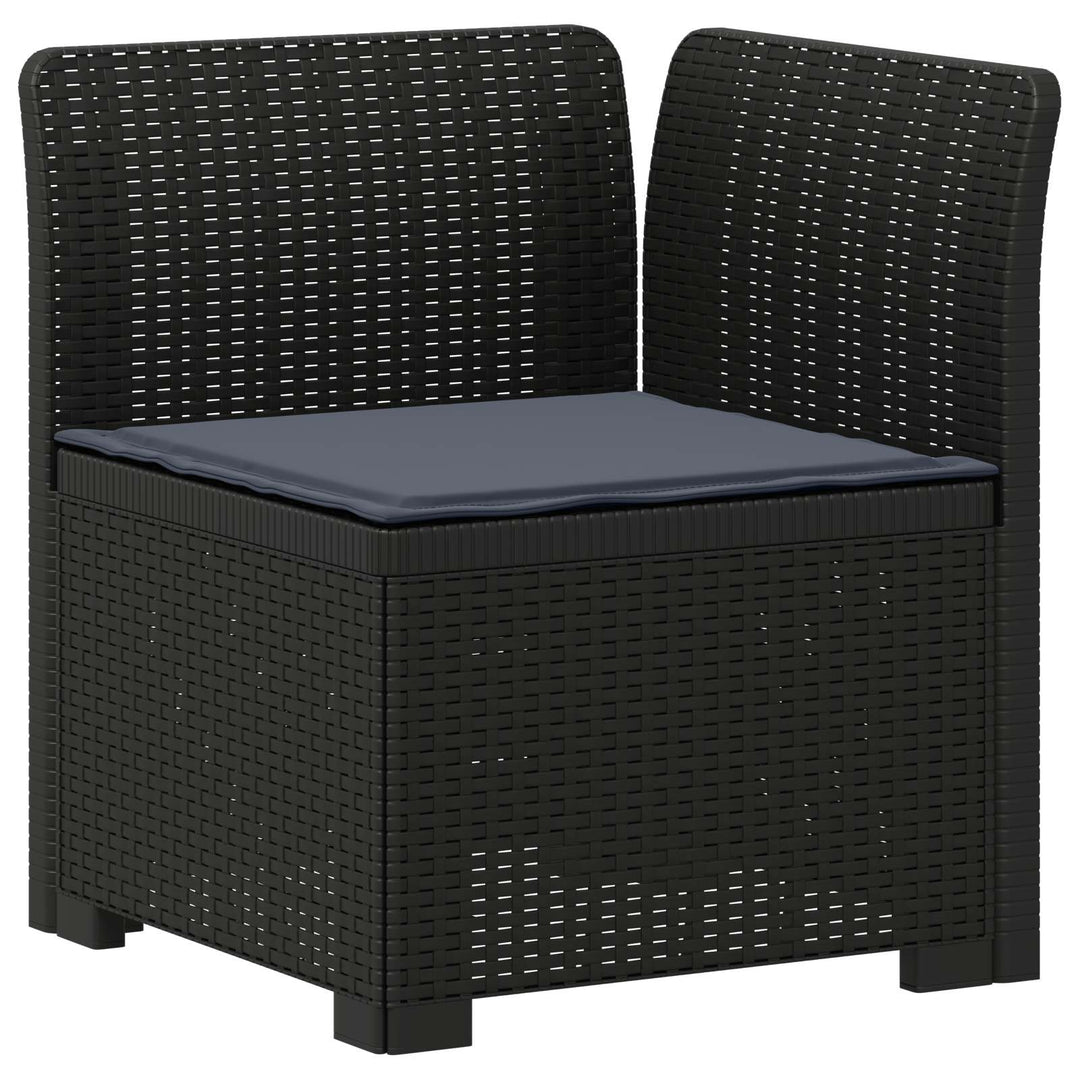 3-personers havensofa med puder i rattanlook PP Antracit