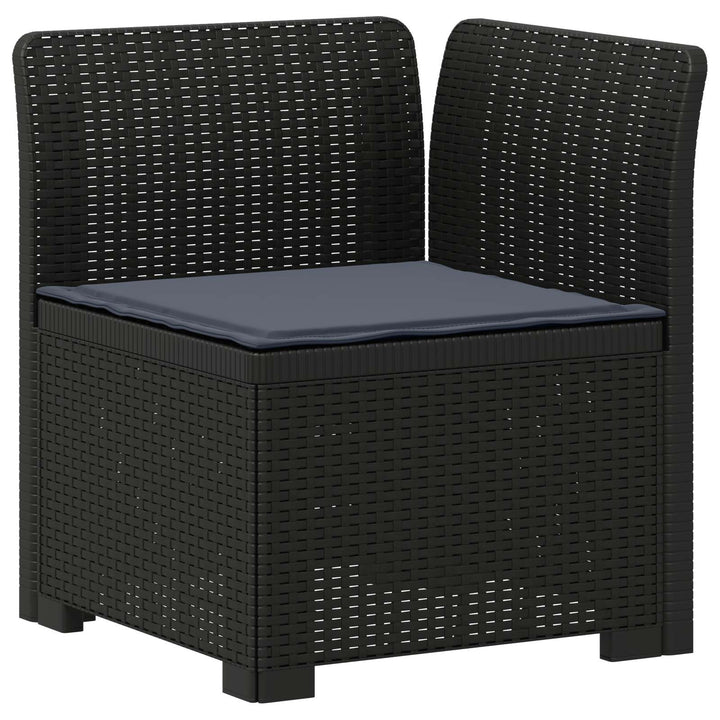 3-personers havensofa med puder i rattanlook PP Antracit