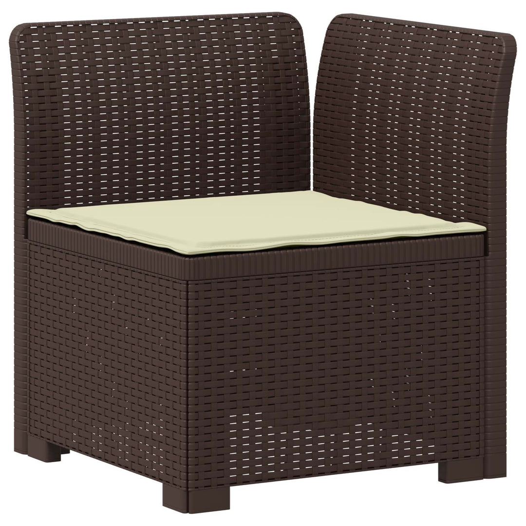 3-personers havensofa med puder i rattanlook PP Brun