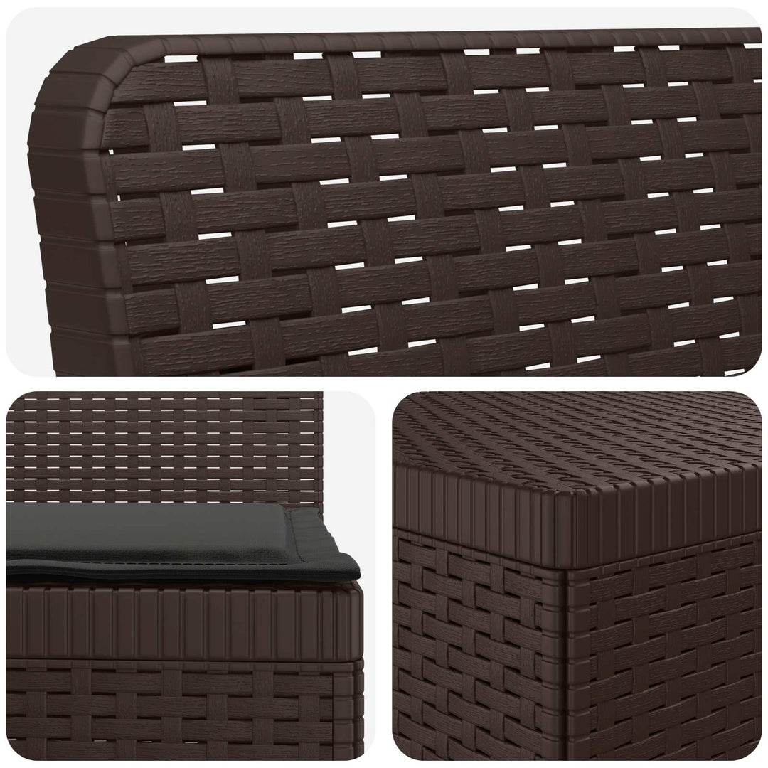 3-personers havensofa med puder i rattanlook PP Brun