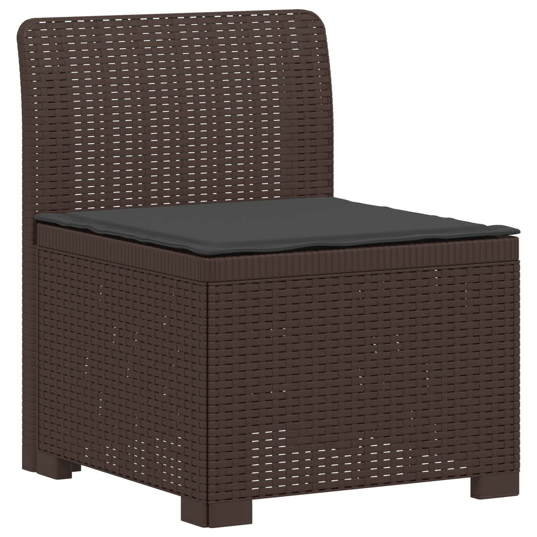 3-personers havensofa med puder i rattanlook PP Brun