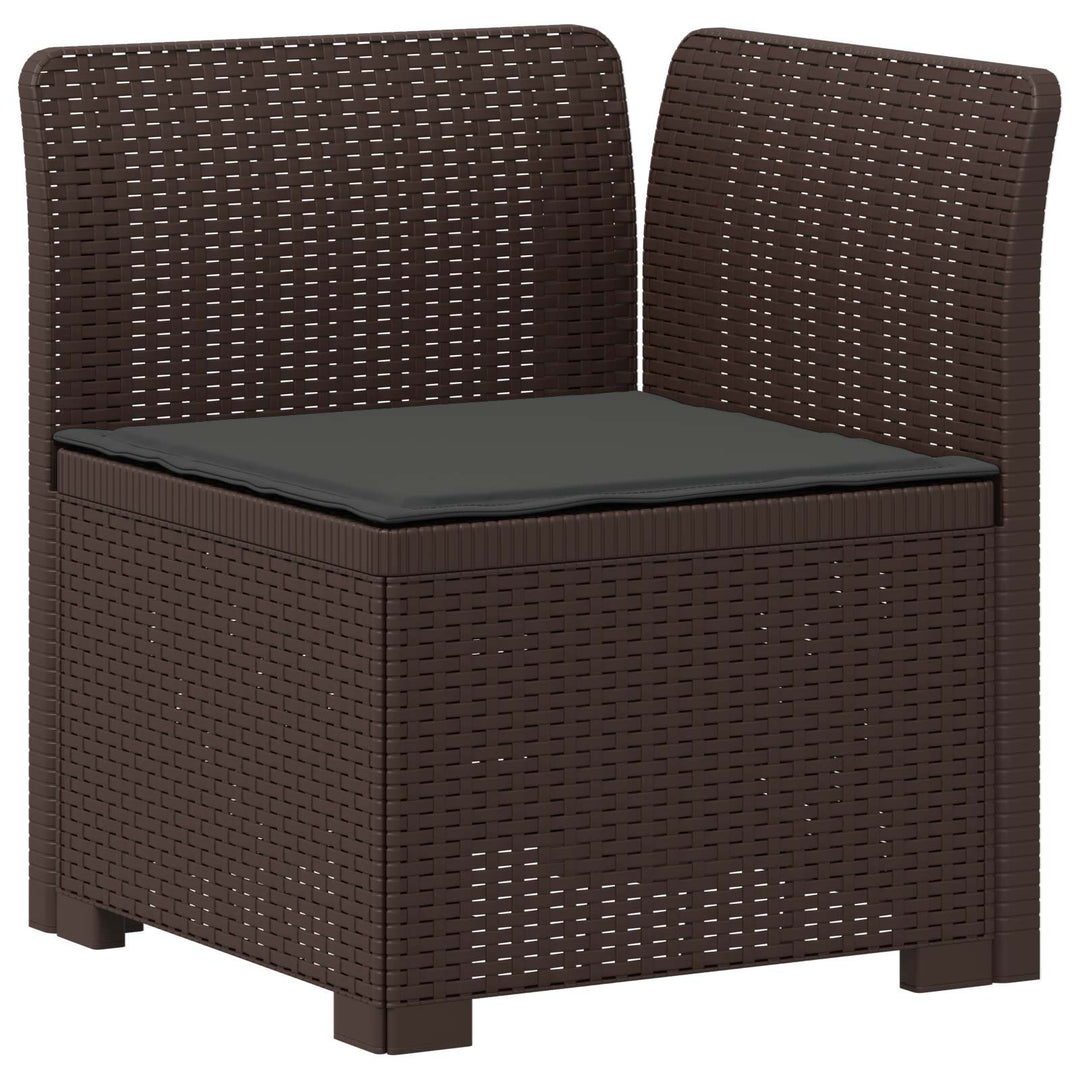 3-personers havensofa med puder i rattanlook PP Brun
