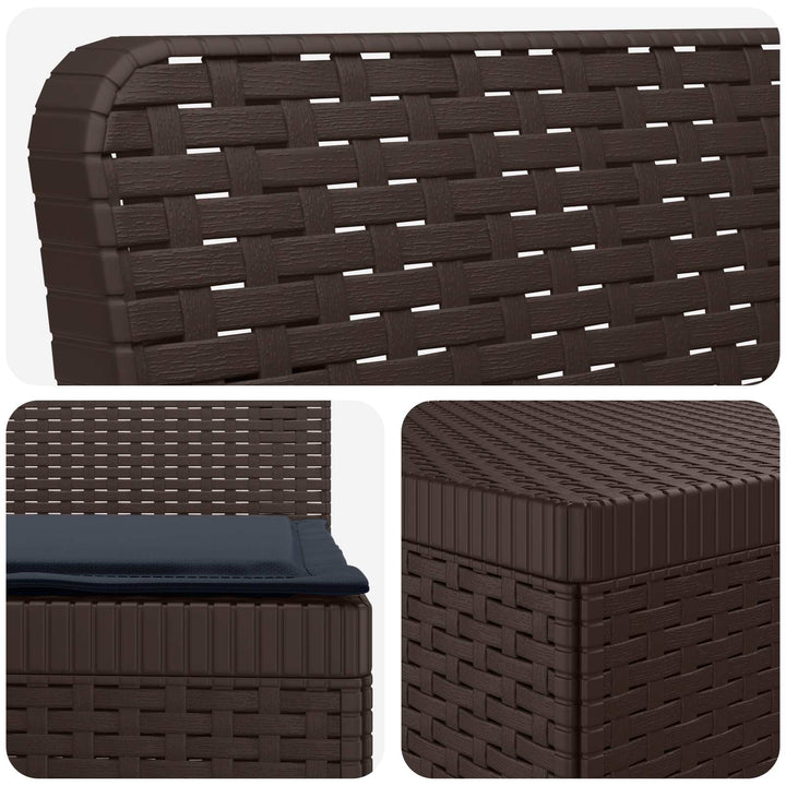 3-personers havensofa med puder i rattanlook PP Brun