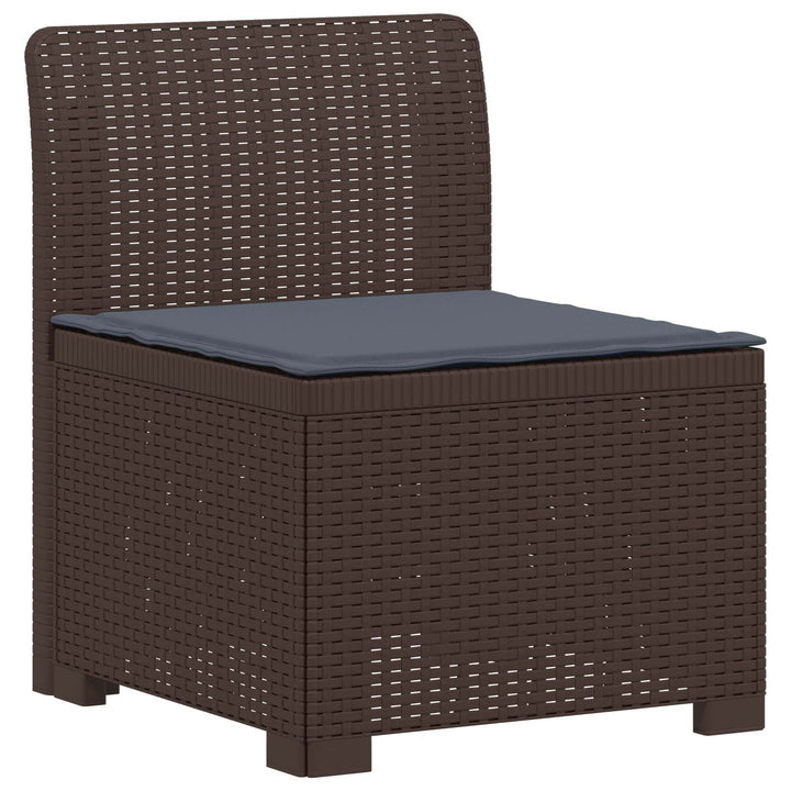3-personers havensofa med puder i rattanlook PP Brun