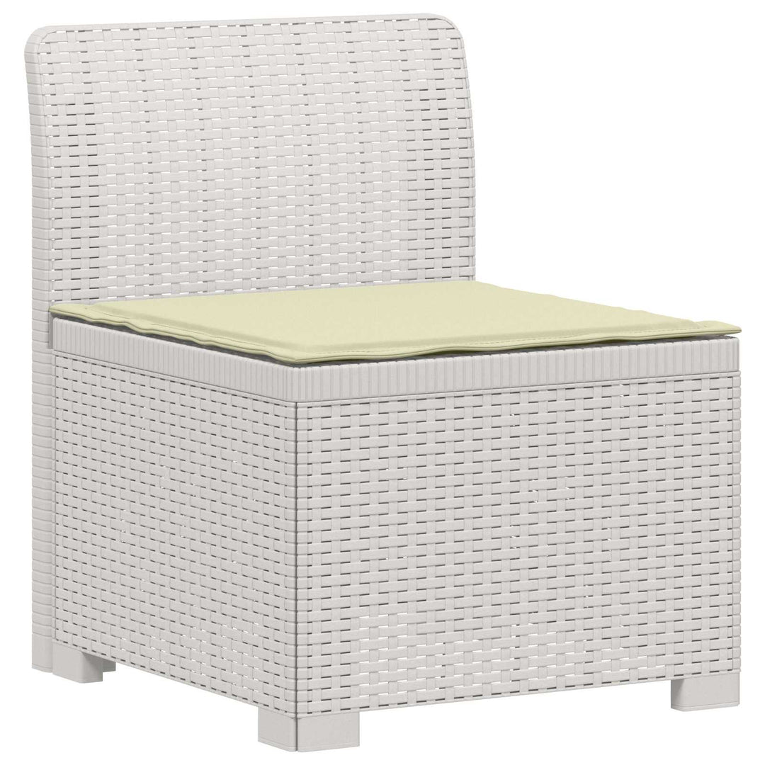 3-personers havensofa med puder i rattanlook PP Hvid