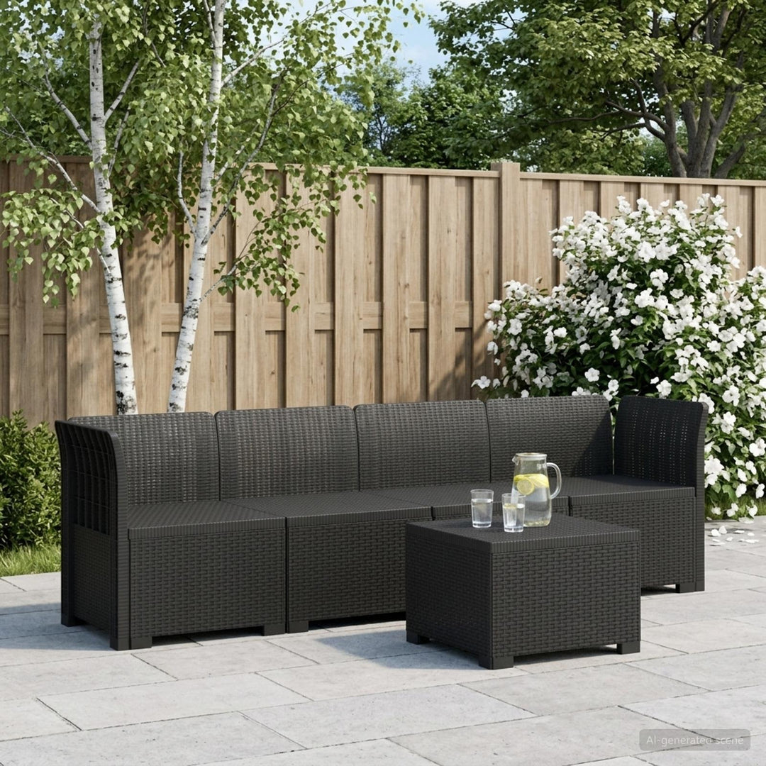 4-personers have-sofa i rattan-look PP Antracit