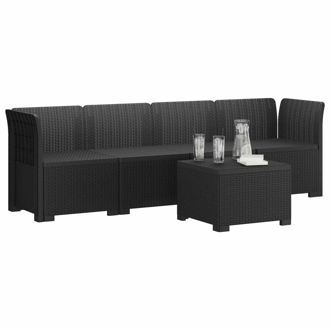 4-personers have-sofa i rattan-look PP Antracit