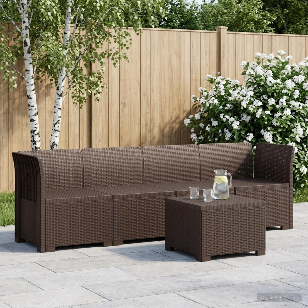4-personers have-sofa i rattan-look PP Brun
