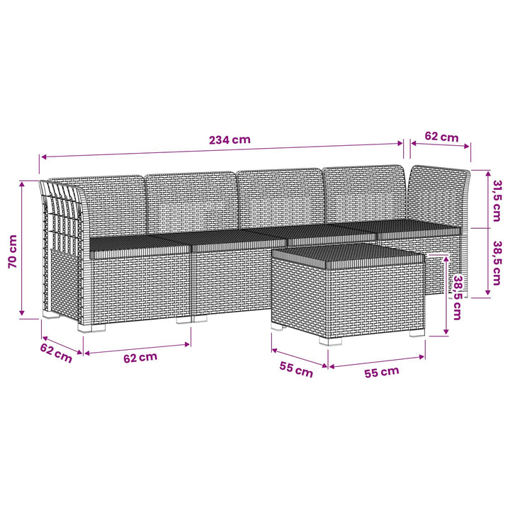 4-personers have-sofa i rattan-look PP Hvid