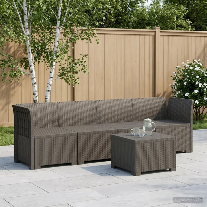 4-personers have-sofa i rattan-look PP Lysegrå