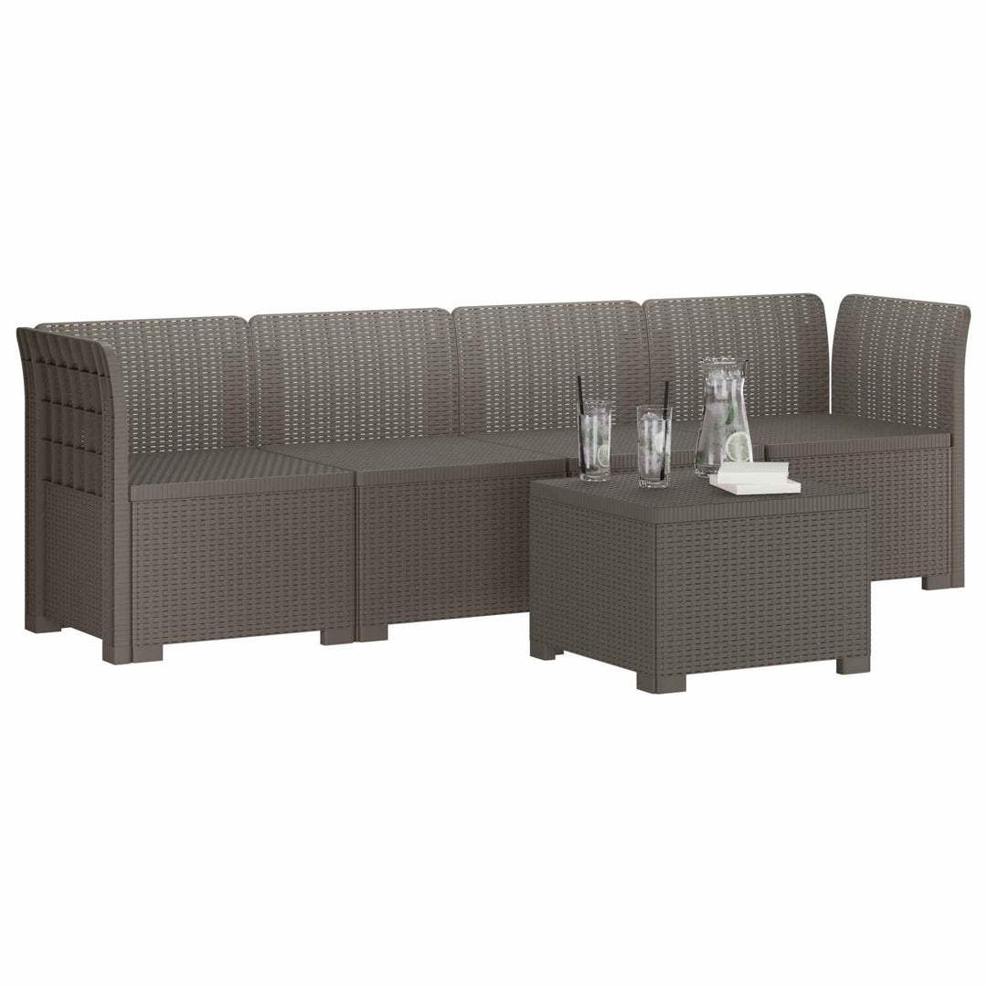 4-personers have-sofa i rattan-look PP Lysegrå