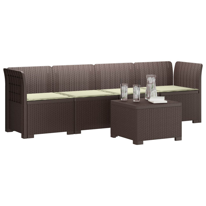 4-personers have-sofa med puder i rattan-look PP Brun