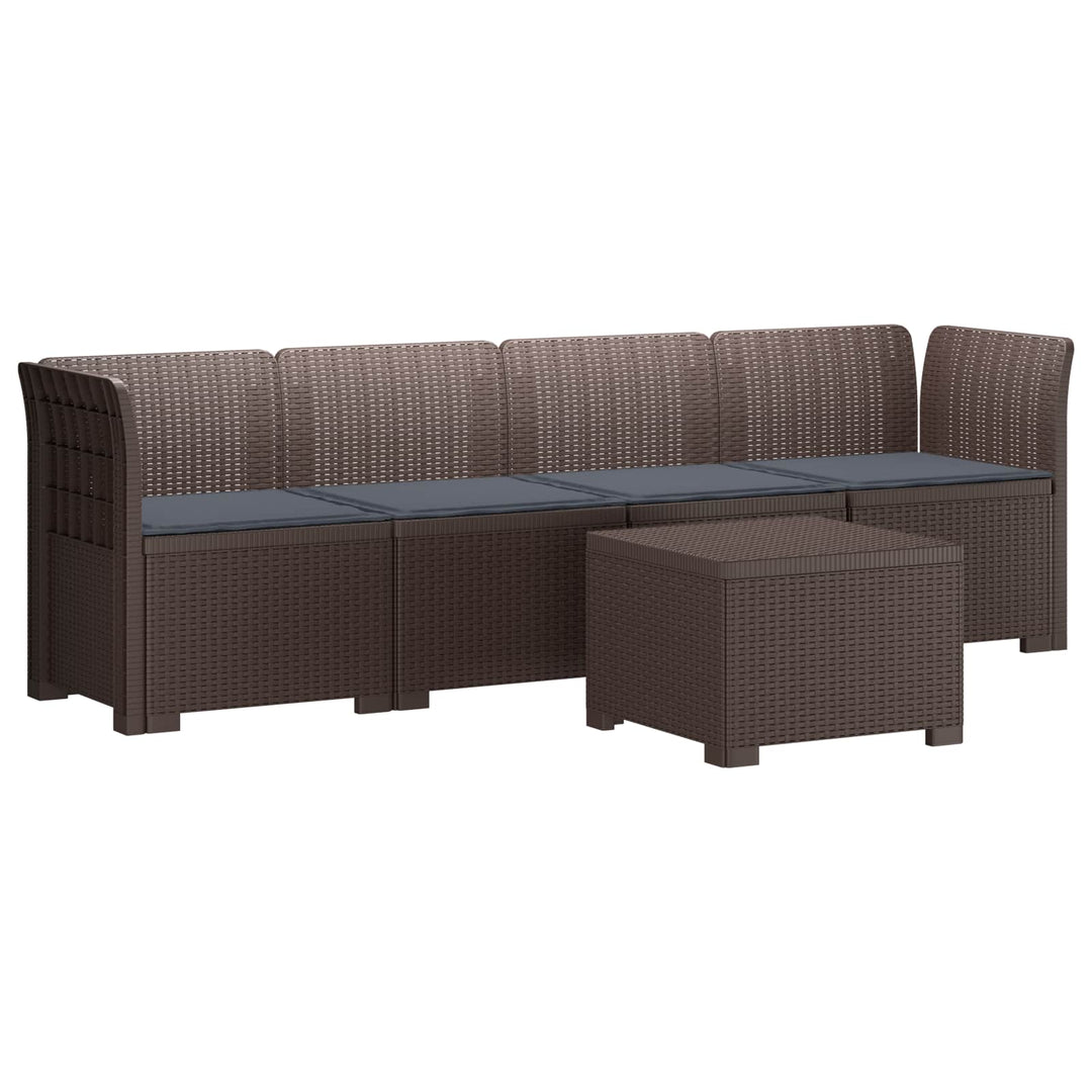 4-personers have-sofa med puder i rattan-look PP Brun