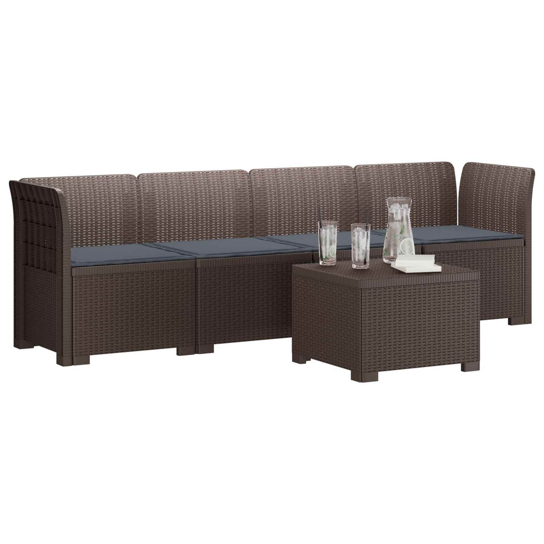 4-personers have-sofa med puder i rattan-look PP Brun