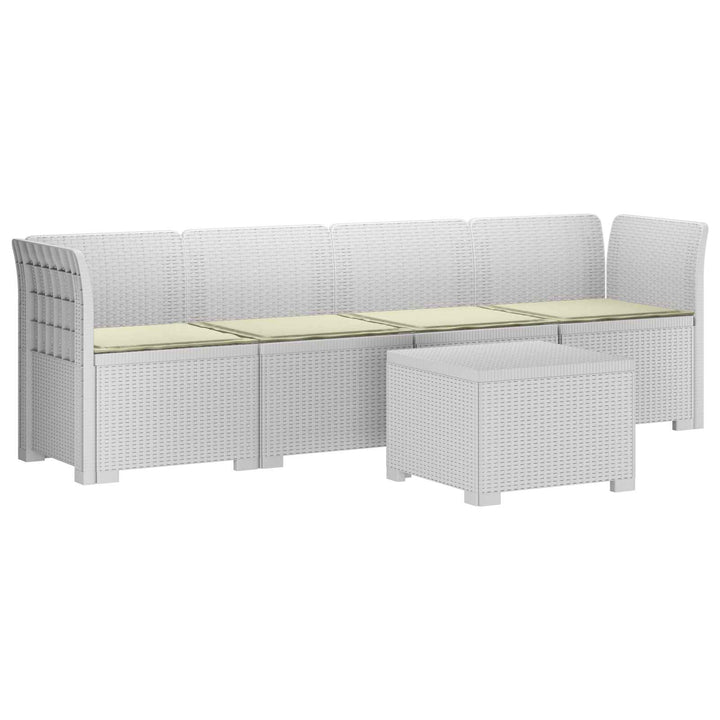 4-personers have-sofa med puder i rattan-look PP Hvid