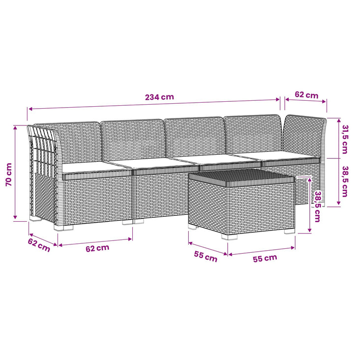 4-personers have-sofa med puder i rattan-look PP Hvid
