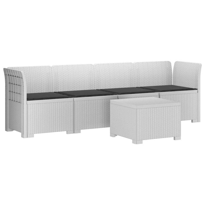 4-personers have-sofa med puder i rattan-look PP Hvid